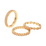Best-selling three-piece fashion stacking rings with gold plating - Image 5