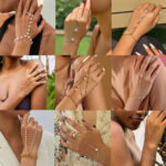 Ins style baroque imitation pearl finger bracelet design crystal hand back bracelet