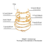 Alloy love knot bracelet set creative peach heart heart Bracelet - Image 2