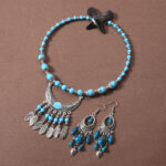 Bohemian retro ethnic style European and American ancient silver earrings goddess jewelry show face thin earrings tassel long earrings - Image 3