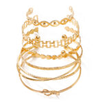Alloy love knot bracelet set creative peach heart heart Bracelet - Image 5