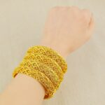 24K gold-plated light luxury style women's clip bracelet, wedding women's elegant wholesale hollow carved bracelet jewelry - Image 3