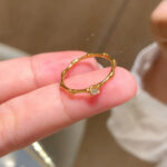 Real gold 24K electroplating strong color retention diamond setting ring - Image 2