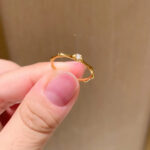 Real gold 24K electroplating strong color retention diamond setting ring