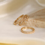 Best-selling three-piece fashion stacking rings with gold plating - Image 3