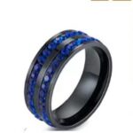 European and American foreign trade titanium steel full diamond double diamond row circumference diamond ring new popular ring source manufacturer cross-border exclusive supply - Image 4