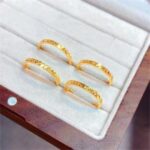 New Korean version simple crushed ice ice ring gold water ripple hand-hammered texture cold fashion accessories - Image 4