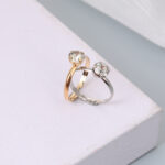 Jewelry Diamond Ring Simple Fashion Live Mouth Square Claw Diamond Ring Four Colours - Image 3