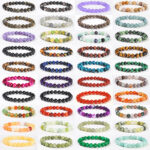 Natural Stone Crystal Agate Round Bead Bracelet Tiger's Eye Stone Bead Bracelet - Image 2