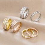 Gypsophila Zirconia Titanium Steel Ring Women's INS Trend 18K Erotic Couple Ring Diamond