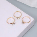 Jewelry Diamond Ring Simple Fashion Live Mouth Square Claw Diamond Ring Four Colours - Image 4