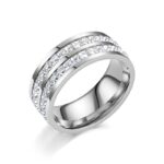 Gypsophila Zirconia Titanium Steel Ring Women's INS Trend 18K Erotic Couple Ring Diamond - Image 2