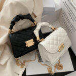 Women's Ins Style Chain Crossbody Bag 2026 Korean Fashion Small Square Handbag For Daily & Party Use
