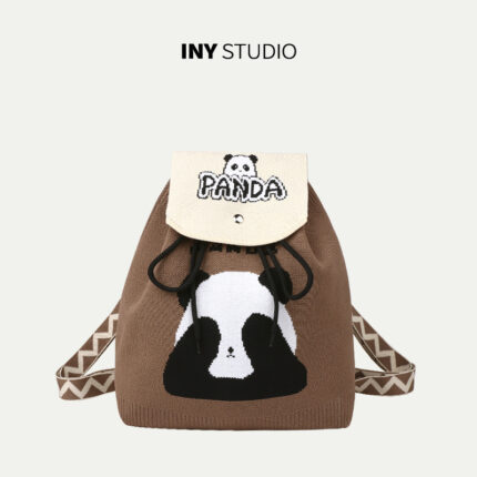 [Backpack Adjustable Flap Style] Color-blocked Eye-Covering Coffee 52002