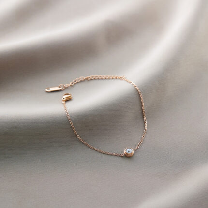 Single diamond rose gold