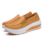 White MD Sole Platform Rocker Shoes  Comfortable Wedge Nurse & Work Sneakers For Women - Image 4