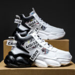 Winter Men's Shoes, Winter Middle School Basketball Sports Running Sneakers, Teenagers Casual High-Top Platform Daddy Trendy Shoes - Image 2