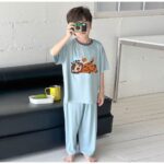 Children's SuitsNew Modal LoungewearQuarter-Sleeve PajamasBoysGirlsThin, Breathable, Summer Air-Conditioned Clothes - Image 2