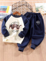 Boys' Spring/Autumn Two-Piece Sweatshirt Set  Trendy Casual Baby & Kids' Clothing Outfit (Wholesale) - Image 2
