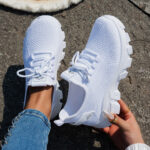 Women's Plus Size Flyknit Sneakers 2025 Summer Breathable & Lightweight Casual Mom Shoes - Image 5
