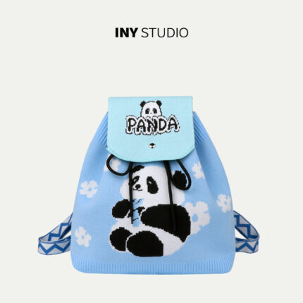 [Backpack Adjustable Flap Style] Color-blocked Bamboo Sky Blue 52001