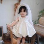 Girls' Lace & Mesh Puffy Princess Dress  One-Year-Old Birthday & Special Event Gown