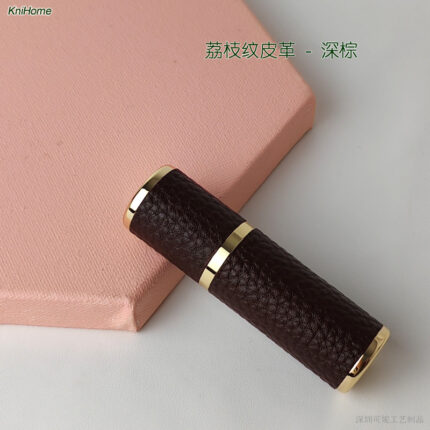 5ML gold shell; Lychee pattern - dark brown; Zinc alloy veneer + inner glass bottle
