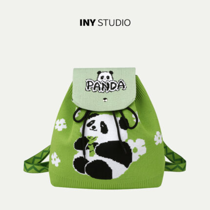 [Backpack Adjustable Flap Style] Color-blocked Bamboo Fruit Green 52001