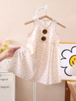 Girls foreign floral dresses, summer girls, sleeveless vest dresses, princess dresses, thin baby cute nightdresses - Image 4