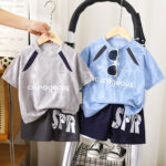 Boys' Quick-Drying Sports Suit Premium Summer Breathable Short-Sleeve Basketball Jersey & Shorts Two-Piece Set
