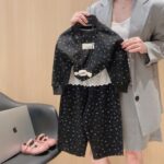 2026 spring new Korean version of baby girls, medium and large children's suits, autumn clothes, children's sweatshirts, two-piece autumn set - Image 2