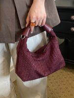 2026 Women's Fashionable Woven Shoulder & Armpit Bag Versatile Work Tote & Lunch-Box Style Crossbody Bag