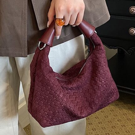2026 Women's Fashionable Woven Shoulder & Armpit Bag Versatile Work Tote & Lunch-Box Style Crossbody Bag