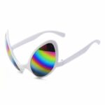 The alien has a white frame and multicolored colors