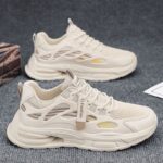 Spring Men's Shoes, New Breathable Mesh Shoes, Men's Korean Version, Versatile Platform Sneakers, Casual Running Dad Shoes