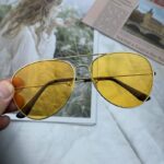 Gold frame yellow piece