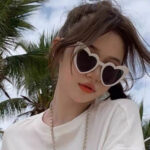 New Peach Heart Sunglasses, European And American Cross-Border Party Love Glasses, Fashion And Versatile, Personalized Special-Shaped Sunscreen Sunglasses