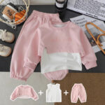 Girls' suit sweatshirt fashionable casual foreign style children's 2025 baby spring and autumn new princess style three-piece outerwear