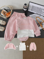 Girls' suit sweatshirt fashionable casual foreign style children's 2025 baby spring and autumn new princess style three-piece outerwear