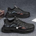 Spring Men's Shoes, New Breathable Mesh Shoes, Men's Korean Version, Versatile Platform Sneakers, Casual Running Dad Shoes - Image 2