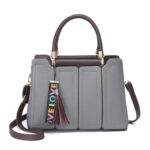 European & American Style Large-Capacity Commuter Tote Fashionable Solid Color Spliced Shoulder & Handbag - Image 5