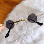 Funny Round Small Glasses Men's Trendy Small Lenses Sunglasses Douyin Internet Celebrities Funny Personality Retro Small Round Frame Sunglasses - Image 2