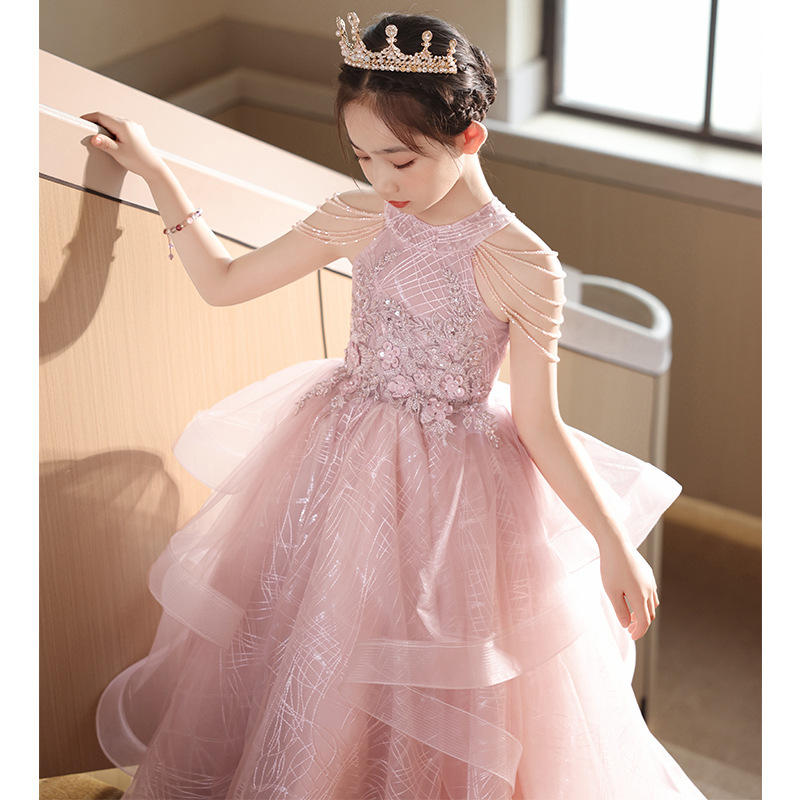 O1CN01C3eduG1jDSnN1e0Mu_2207599344514-0-cib.jpg Girls' Elegant Pink Light Luxury Princess Dress for Piano Performance & Weddings - Image 1