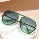 1707 Cross-Border New Dual-Beam Sunglasses For Men And Women Western Fashion Toad Glasses Xiaohongshu Style Driving Sunglasses - Image 2
