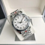 Men's 41mm Stainless Steel Automatic Quartz Watch Luminous Waterproof Wristwatch - Image 3
