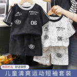 Children's short-sleeved sports set, new summer boys' casual summer clothes, baby shorts, two-piece set stylish children's wear