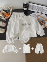 Girls' Princess Style Sweatshirt Set  Spring/Autumn Fashionable Casual Three-Piece Outerwear Outfit for Babies & Kids - Image 2