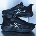 Spring and Autumn Leather Waterproof Non-Slip Sneakers Men's Black Work Shoes Light Sole Casual Running Shoes Men's - Image 2