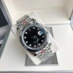Log imitation mechanical 12 diamond silver black