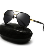 Unpolarized black gold frame black and gray sheet